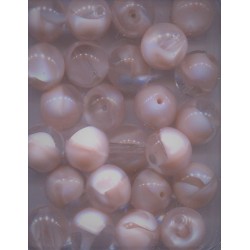 Korálek skleněný 15 mm, barva 76000 (krystal+růžová)