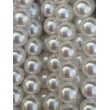 Korálky, voskované perle 8ks, 12 mm kulaté, světle krémové
