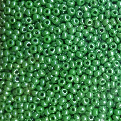 Rokail (rokajl)zelená/bílý listr, vel. 10/0 (2,3 mm)  balení 50g