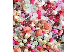 Mix skleněných korálků, růžový L1111