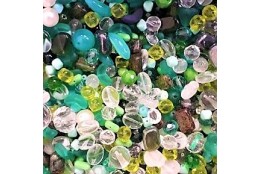 Mix skleněných korálků, zelený L1111