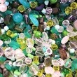 Mix skleněných korálků, zelený L1111