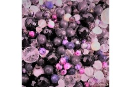 Mix skleněných korálků, fialový L1111