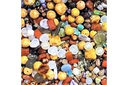Mix skleněných korálků, hnědý L1111