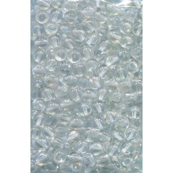 Korálky skleněné mačkané 10mm, krystal 20ks