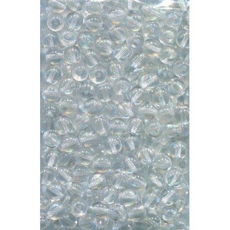 Korálky skleněné mačkané  6 mm 50ks Z 111-19-001 krystal
