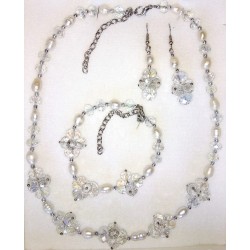 Bižuterní set - krystal s perlami L2279