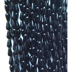Plastové voskové perle 10x6mm, černé slzy 1šň 150ks