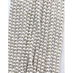 Plastové voskové perle 6mm, bílé 1šň 270ks, 10201