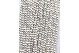 Korálky, plastové voskové perle, průměr 8 mm, bílé, navlečené na niti, 1 šňůra - 200 ks