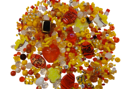 Mix skleněných korálků 1kg žlutooranžový L1111