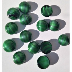 Skleněný kabošon 10mm zelený s pruhy 600ks