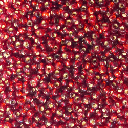 Rokajl 2,6mm červený se stříbrným průtahem 491S