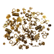 MIX korálků, přívěsků a komponentů 150g bronz W0274