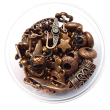 MIX korálků, přívěsků a komponentů 150g bronz W0274