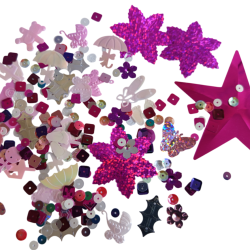 MIX flitrů 130g RŮŽOVO-FIALOVÝ W0262