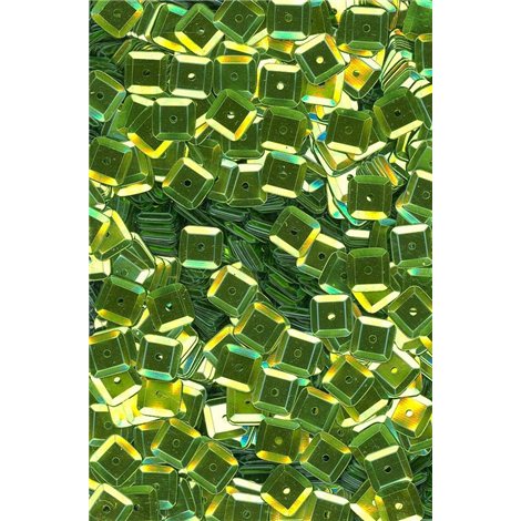 Flitry čtverec - limetkově zelené, miska 6 mm 20900-326
