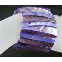 Přírodní náramek z perleťoviny - fialový L2133