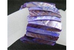 Přírodní náramek z perleťoviny - fialový L2133