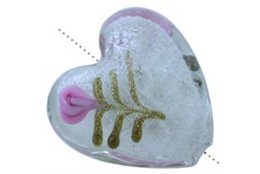 SRDÍČKO -  skleněný korálek L3319 - LAMPA (vinutá perle)