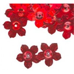 SLEVA 20% Flitry - květina s dírkou 13mm červená 6778-020