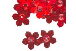 SLEVA 20% Flitry - květina s dírkou 13mm červená 6778-020