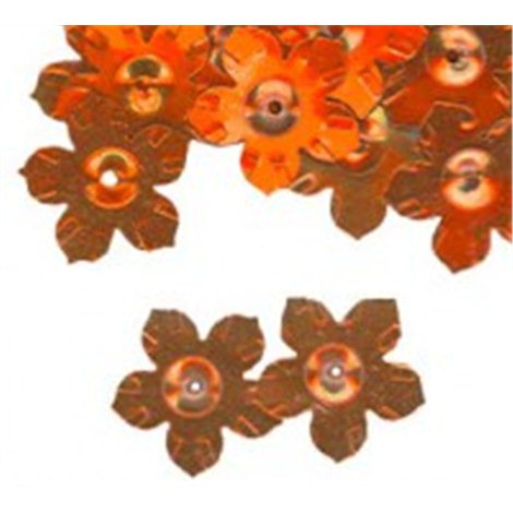 Flitry - květina s dírkou oranžová 6778-634
