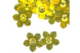 SLEVA 20% Flitry - květina s dírkou 13mm žlutá 6778-029