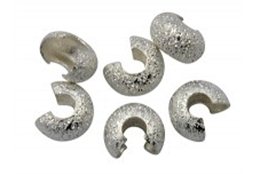 Korálek zamačkávací kovový, stříbrný zrnitý 20ks L2342B