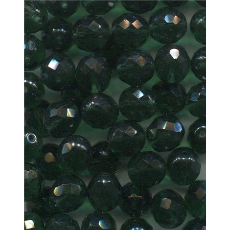 Broušené korálky 12 mm 50300 tm. zelená bal. 10 ks