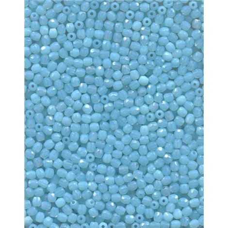 Broušené korálky 3 mm 61000 opál sv.modrá bal. 100 ks