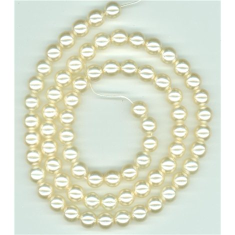 Korálky, voskované perle průměr 8 mm, světle krémové