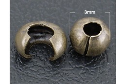 Korálek zamačkávací 30ks, antický bronz L3560