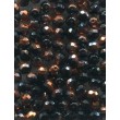 Korálky skleněné broušené  8 mm černé s dekorem